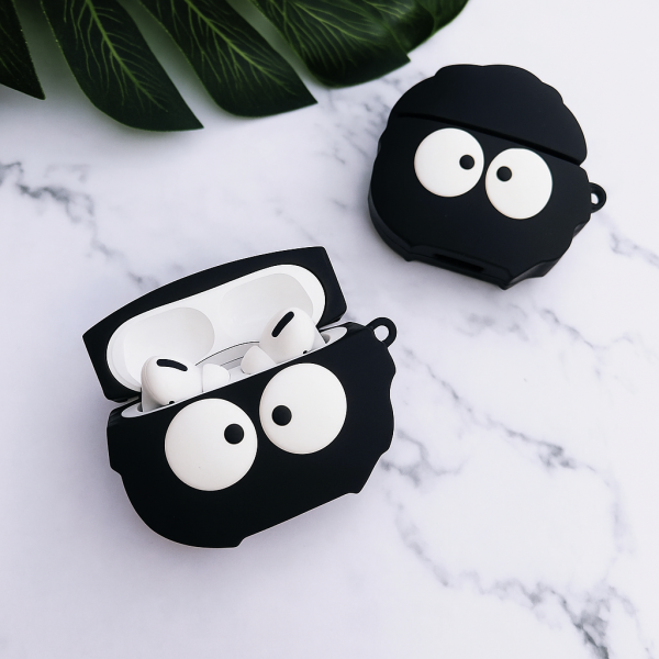 Casing Up Googly Eyes Black Cartoon AirPods Case – Funny Silicone Protective Cover for AirPods