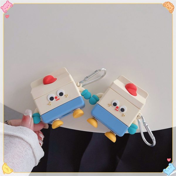 Casing Up Cute Milk Carton AirPods Case – 3D Cartoon Silicone Protective Cover with Arms & Legs for AirPods 1 2 3 Pro Pro 2