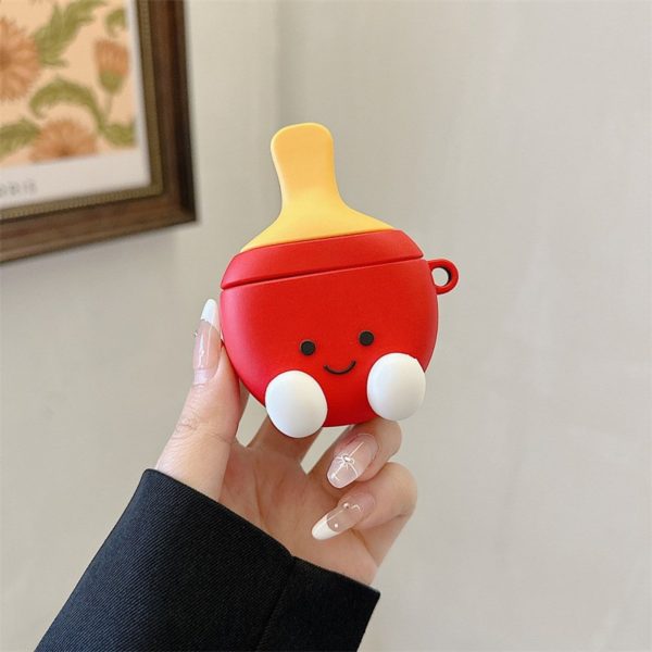 Casing Up Cute Red Sauce Bottle AirPods Case – 3D Cartoon Dipping Design Cover for AirPods 1 2 3 4 Pro Pro 2
