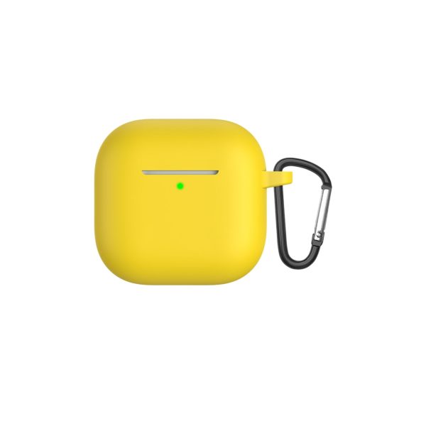 Casing Up Bright Yellow Minimalist AirPods Case – Matte Silicone Protective Cover with Clip for AirPods 1 2 3 4 Pro Pro 2